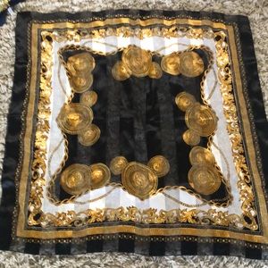 Black, Gold, White Scarf 40x39